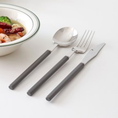 카모메키친 어반 모던 커트러리 2인 세트, 차콜, 1세트, 스푼 2p + 포크 2p + 나이프 2p