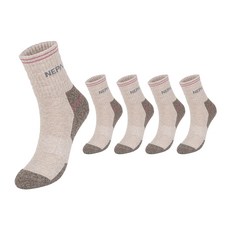 NEPA 女款冒險坐墊登山中型襪子 5 英尺套裝 NPCABMDS, 1組, 米色 (NPCABMDS-BE5)