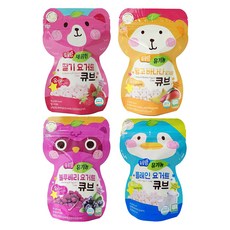 OrganicStory 요거트 큐브 16g x 4종 세트, 1세트, 플레인, 딸기, 블루베리, 망고