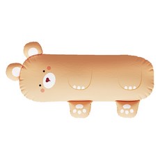 밀로앤개비 유아용 동물 롱 바디필로우 베개커버, 곰 허그 샌디