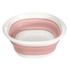 머지샵 접이식 폴딩 다용도 세수 세면 대야 중품, 핑크, 1개