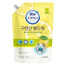 [비건라이프] 참그린 트루워시 구연산 뽀드득 주방세제 레몬향 리필, 1.2L, 1개