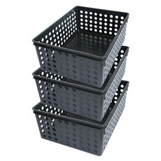 플라팜 미니 송송 옷정리 멀티 바스켓, 블랙, 3개