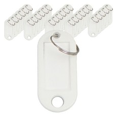 올웨일리 컬러 네임택 태그 열쇠고리 50p 세트 TSP1585, 화이트, 1세트