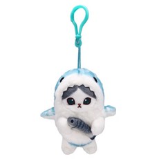 모후샌드 상어코스튬 SS 봉제인형 가방고리, 블루바이냥, 1개, 10cm