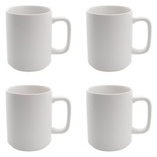 에크렌 롱 머그컵 400ml, 화이트, 4개