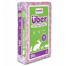 펫츠픽 반려동물 Uber 소프트 종이 베딩 핑크 + 흰색, 1개, 36L