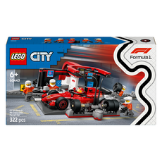 레고 시티 60443 F1 Ferrari 피트 스탑과 크루 세트, 혼합색상, 1세트
