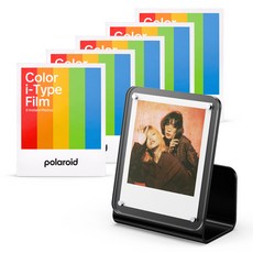 폴라로이드 i-Type 컬러 필름 8p x 5개 + 아크릴 포토 프레임 블랙 세트, 1세트