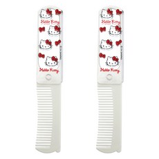 beautyhome 三麗鷗Hello Kitty折疊式鏡子梳子, 2個, Hello Kitty