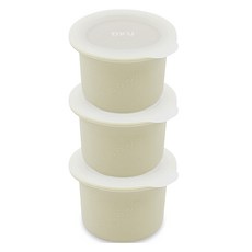 디자인앤쿠 캡슐형 실리콘 미니멀 캡슐 이유식 보관용기 3p, 아이보리, 1개, 35ml 아이보리, 3개, 35ml