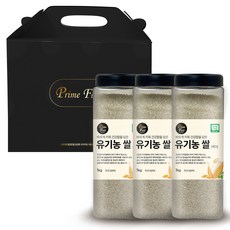 Prime Field 2024년산 햅쌀 유기농 쌀 백미, 1kg, 3개