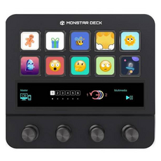 MONSTARGEAR Monsta TS10N4韓文Stream Deck YouTube照片修圖宏快捷鍵鍵盤, 單品, 黑色, 製造商軸