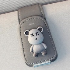 어반카 빤짝 곰돌이 선바이저 다용도 선글라스 클립, 그레이, 1개 그레이, 1개
