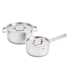 電磁爐適用無研磨5層不鏽鋼鍋具組 2個, 1套, 單色, 單水壺16cm+正水壺20cm