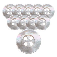 동대문단추왕 고급 리얼 자개 로고테 단추 10mm, 백진주 앞 뒤 WT, 10개 백진주 앞 뒤 WT, 10개