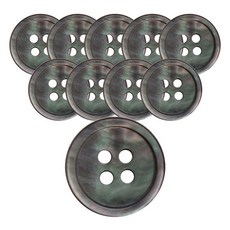 동대문단추왕 고급 리얼 자개 일반테 단추 11.5mm, MOP 블랙, 10개
