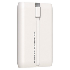 엑티몬 슬라이드 거치 미니 보조배터리 5000mAh C타입 일체형, 크림베이지, MON-P-C5000