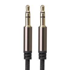 GJBY立體聲AUX 3.5mm音源線 2m, 黑色, 1個, GJC352