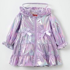 오즈키즈 여아용 샤인아트리본 레인코트 우비 즈키즈 여아용 샤인아트리본 레인코트 우비