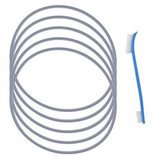 키친유 실리콘 식판뚜껑 고무패킹 5p + 세척솔 세트, 그레이(고무패킹), 1세트