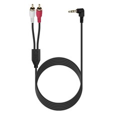 컴스 스테레오 RCA 2선 3극 AUX 3.5 M 꺾임 to 2RCA M 케이블 BD034, 2m, 1개 2m, 1개