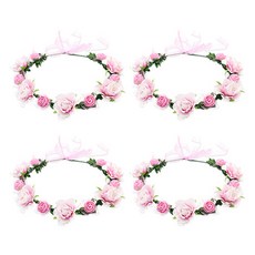 Home Flow花園的精靈拍攝道具花冠 4入, 酷粉色