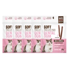 캣퓨어 고양이 소프트 덴탈껌 D&E, 20g, 5개, 혼합맛(생선/닭고기)