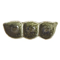 美濃燒 布紋三格皿, 日本製造, 陶瓷材質, 亮綠色, 1個