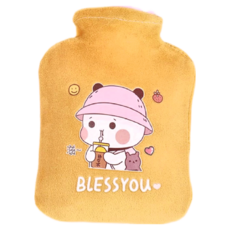 拍平方 毛絨熱水袋, 500ml, PVC+短毛絨, 1個