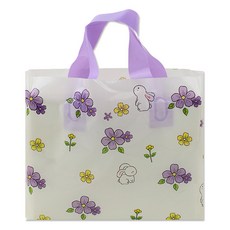 아이엔피 LDPE 손잡이 비닐백 중 35 x 25 cm, 04 퍼플플라워, 25개