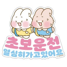 벨르아망 슈야토야 차량용 초보운전 스티커, 핑크스카이, 1개