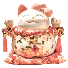 半島良品 招財貓擺飾, 粉色桃花貓