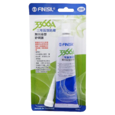 FINESIL 鋁管 3366A 三年長效防霉矽利康, 透明, 80ml, 台灣製造, 1條