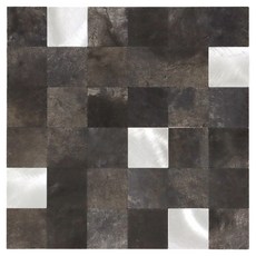 IK黏貼式咖啡廳廚房牆壁豪華金屬方形瓷磚 IMT003, 1個, 木炭灰