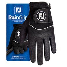 FootJoy 男款New Rain Grip高爾夫手套 左手用, 黑色, 1個