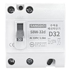 SANGDO 2P 32A住宅產業用2.5ka簡單配線用斷路器 SBW-32d(2P D32), 1個