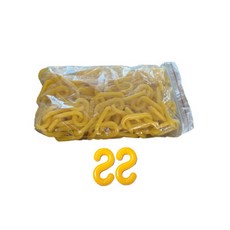TIS塑膠捲鏈 黃色+S環 2入組, 1組