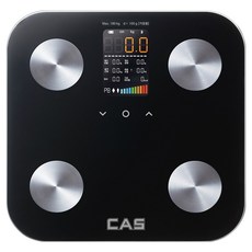 카스 스마트 LED 블루투스 체지방 체중계, BFA-S10, 블랙, 1개 블랙, BFA-S10