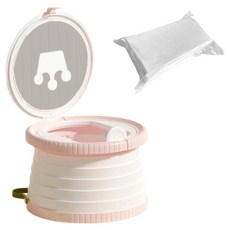 Babeule 兒童攜帶式折疊馬桶 V2+凝膠墊 20入組, 粉紅色(廁所）
