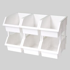 BONOHOUSE 理由層疊式多功能收納盒 15.5*23.5*11.2cm, 6個, 白色