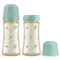 Grosmimi PPSU印花奶瓶(無奶嘴), 開心果, 300ml, 2個