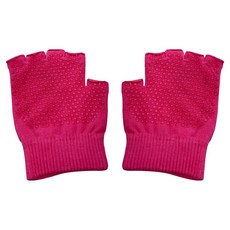 Soleil女款皮拉提斯防滑運動半手套, 紅色, 1組