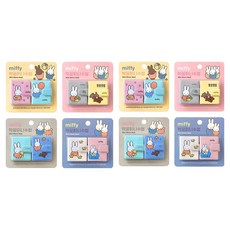 iiGEN 미피 짝꿍 미니 수첩 47매 8종 x 2p 세트, 혼합색상, 1세트 1세트, 혼합색상