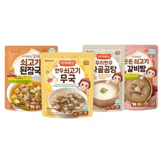 아이배냇 꼬마 든든 쇠고기 된장국 + 무국 + 사골곰탕 + 갈비탕 세트 750g, 1세트 1세트