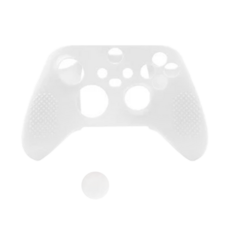 LOTUS XBOX SERIES S X 白色手把矽膠套 附搖桿帽, 單一商品, 白色, 1個