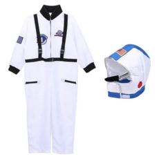 萬聖節兒童太空人服裝連身衣+頭套2件組, S尺寸, 角色扮演服裝, 太空人, S