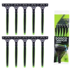 DORCO 多可樂客 Twin Plus綠色一次性刮鬍刀, 1個, 10入