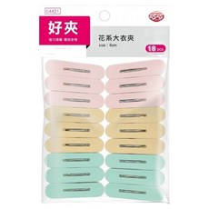 巧巧 花系大衣夾 18個, 1組, 混和顏色