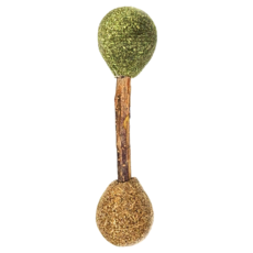 NATURAL MAGIC 自然魔法 貓薄荷木天蓼啞鈴, 12x2.6cm 貓玩具, 1個, 綠色 + 咖啡色 + 米色